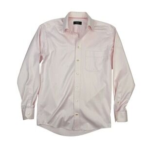 ETON Ganghester 1928 Pink Herringbone Stripe Cotton Dress Shirt Size 15 38